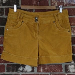 Yessica Mustard Yellow Corduroy 7 Pockets Shorts